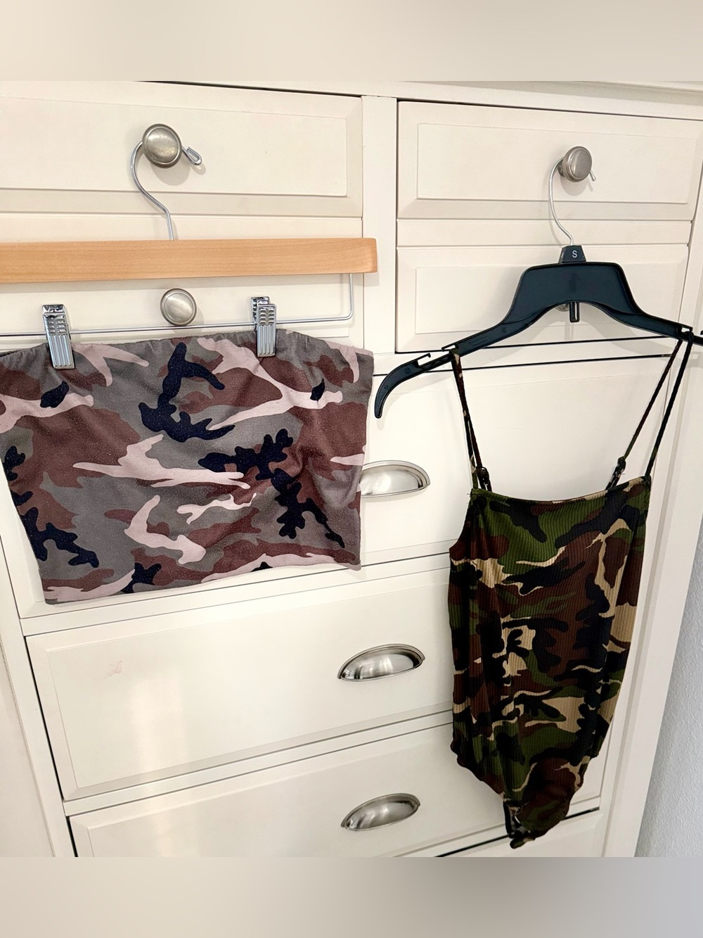 BUNDLE Full Tilt Camouflage onsie & iris tube top Green, Brown, Tan, Black